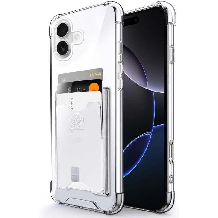 Shields Up Designed for iPhone 16 Plus Case Minimalist Wallet Case with Card Holder Drop Protection Slim Protective Cove