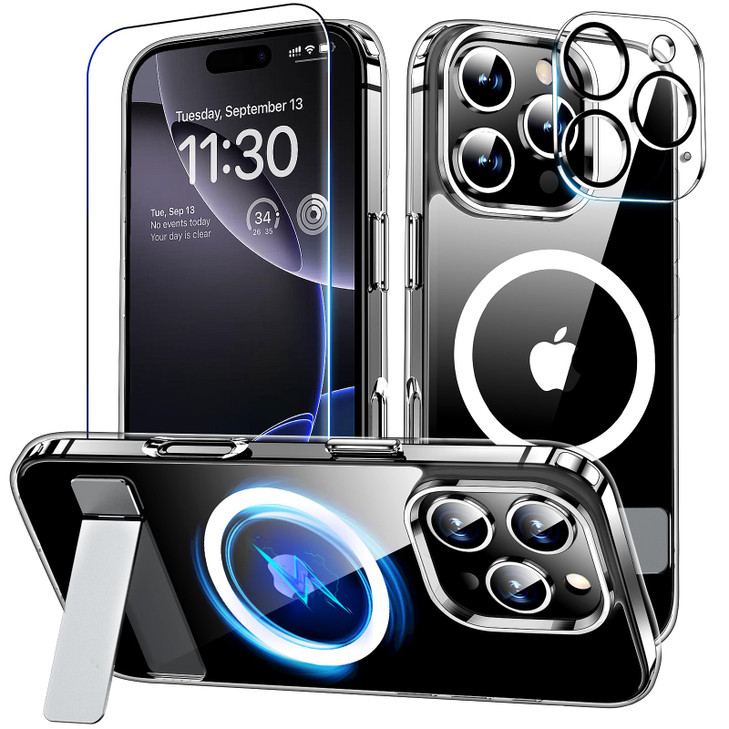 xiwxi for iPhone 16 Pro Max Case with KickstandCompatible with Magsafe1Screen ProtectorMilitaryGrade Protection AntiYell