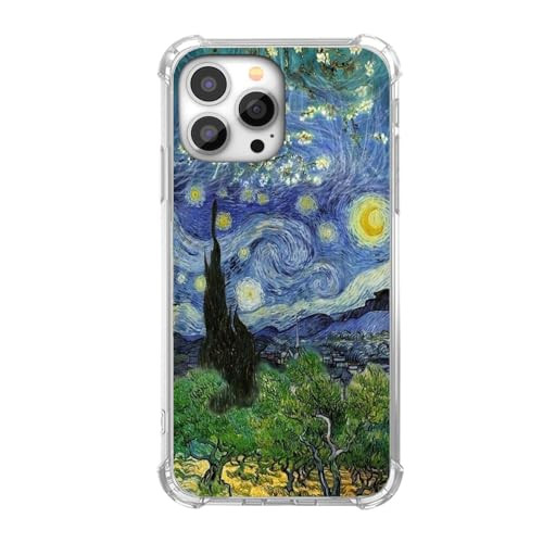 AOSSXIN Van Gogh Paintings Case for iPhone 13 Pro MaxVan Gogh Artworks CollageTrendy Cool Shockproof TPU Bumper Case for