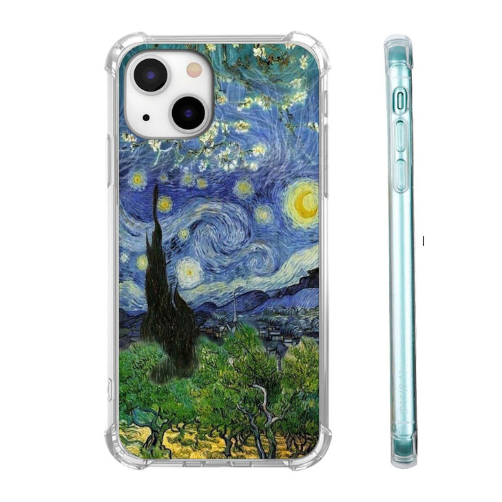 AOSSXIN Van Gogh Paintings Case for iPhone 13Van Gogh Artworks CollageTrendy Cool Shockproof TPU Bumper Case for iPhone