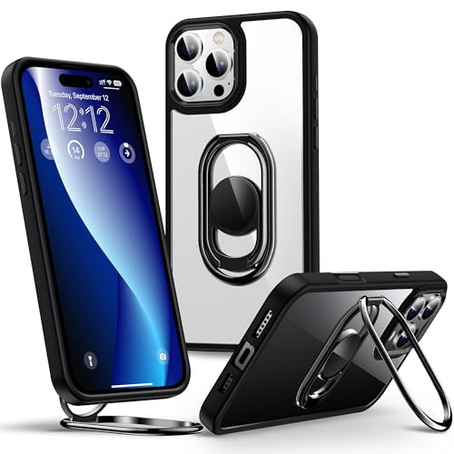 Shields Up for iPhone 16 Pro Case with Stand Phone Case Clear with Double Ring Holder Adjustable Foldable Shockproof Pro
