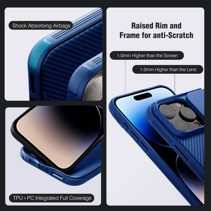 Nillkin for iPhone 16 Pro Case with Slide Camera Cover Full Camera ProtectionAntiScratch MilitaryGrade Protection AntiFi