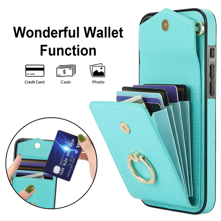 Asuwish Compatible with iPhone 16 Plus 67 inch Wallet Case Tempered Glass Screen Protector and RFID Blocking Ring Credit