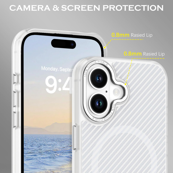 YINLAI Case for iPhone 16 iPhone 16 Phone Case Magnetic Compatible with Magsafe Carbon Fiber Support Wireless Charging M
