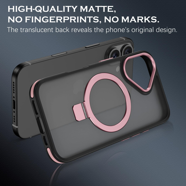 YINLAI Case for iPhone 16 Plus Magnetic Case Compatible with Magsafe with Ring Holder Stand Slim Translucent Matte Men W