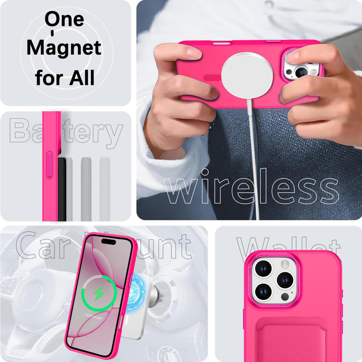 GUAGUA for iPhone 16 Pro Max Case 69 Compatible with MagSafe Magnetic Cases Slim Translucent Matte Shockproof Protective