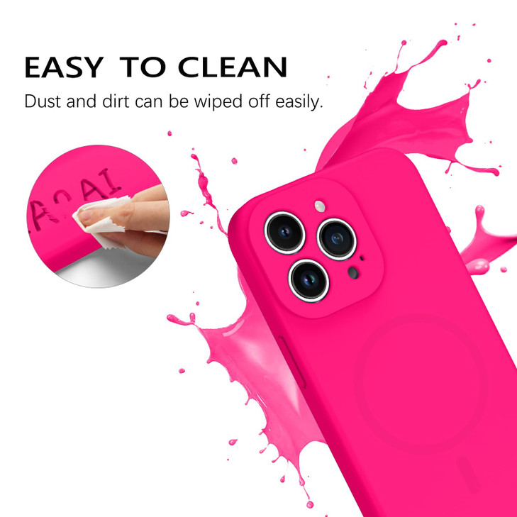 GUAGUA for iPhone 16 Pro Max Silicone Case Compatible with Magsafe Soft Gel Rubber Slim Microfiber Lining Cushion Textur