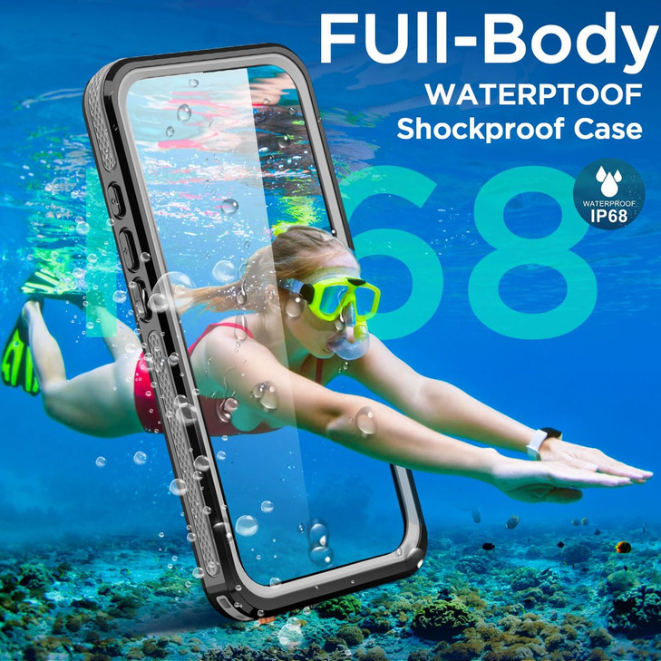 AICase Magnetic for iPhone 16 Pro Case Waterproof MagsafeRing Invisible Stand Screen ProtectorIP68 UnderwaterDropproofDu