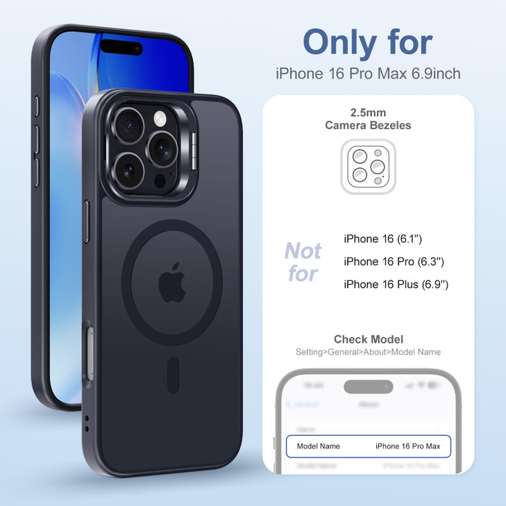 Mitywah for iPhone 16 Pro Max Case with Stand StrongMagnetic Cover Fit for Magsafe Military Grade Drop Protective Case S