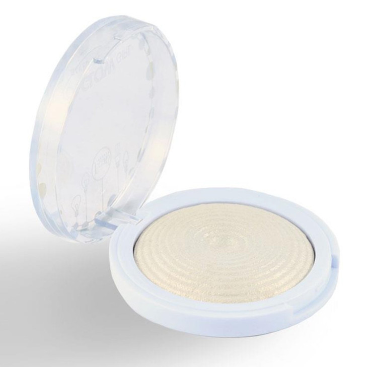 J.Cat Beauty You Glow Girl Compact Multi-Dimensional Highlighter, Highly Pigmented, Shimmery Baked Highlighter for Luminous Finish, White Goddess