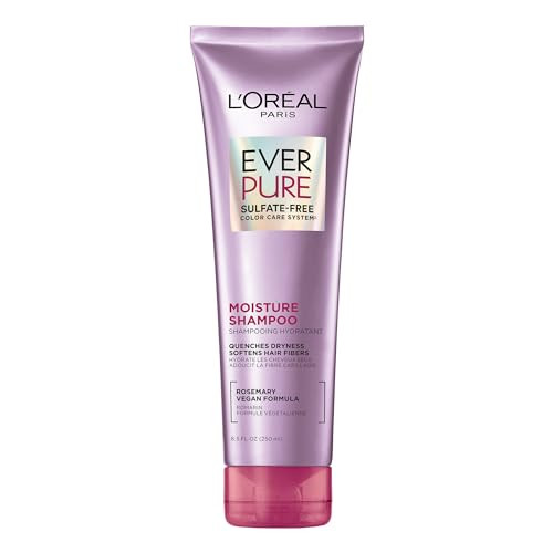 LOréal Paris Moisture Sulfate Free Shampoo, Hair Care for Color-Treated Hair with Rosemary Botanicals, EverPure, 8.5 Fl Oz