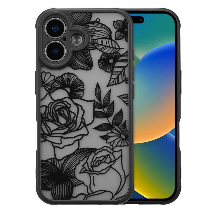 XIZYO for iPhone 16 Plus Case Floral Rose Cute Phone Case for Women Girls Aesthetic Pattern Print Slim TPU Bumper Shockp