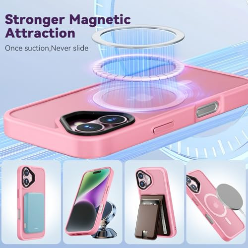 GIVELOT Magnetic for iPhone 16 Plus Case with 9H Screen Protector Compatible for MagsafeColorful Frame Translucent Matte