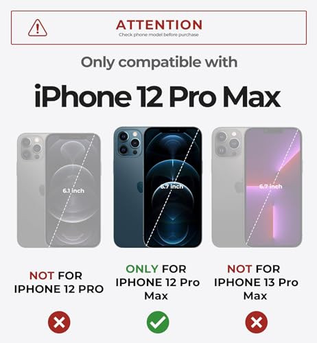 Dexnor for iPhone 12 Pro Max Case with Camera Cover Compatible with MagSafe Builtin Screen Protector HeavyDuty Shockproo