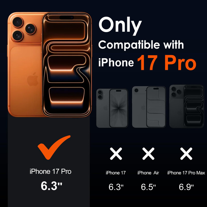ivoler 3in1 Clear Case Designed for iPhone 17 Pro 63 2025 with 2 Pack Tempered Glass Screen Protector Military Shockproo