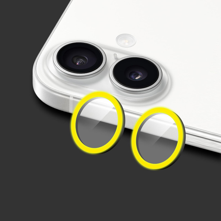 Omorro Compatible for iPhone 1616 Plus Luminous Camera Lens Protector Ultra Thin Film Tempered Glass Camera Screen Prote