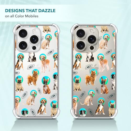 SuzaCase Clear Case for iPhone 16 Pro Max iPhone 16 Pro Max Case with Stylish Space Dog Pattern Printed Durable Clear Sh