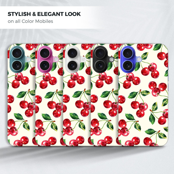 GlamCase for iPhone 16 Plus iPhone 16 Plus Case Cherry Watercolor Pattern Design Printed Slim Fit Cute Plastic Hard Prot