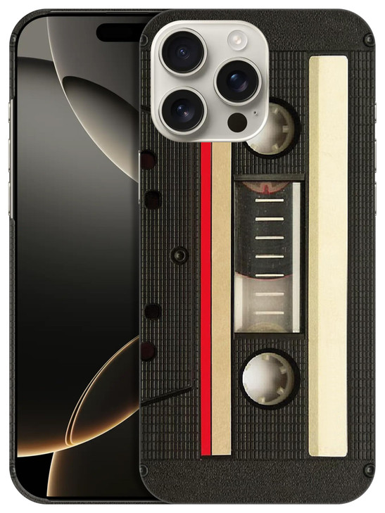 GlamCase for iPhone 16 Pro Max iPhone 16 Pro Max Case Vintage Cassette Design Printed Slim Sleek Cute Plastic Hard Prote