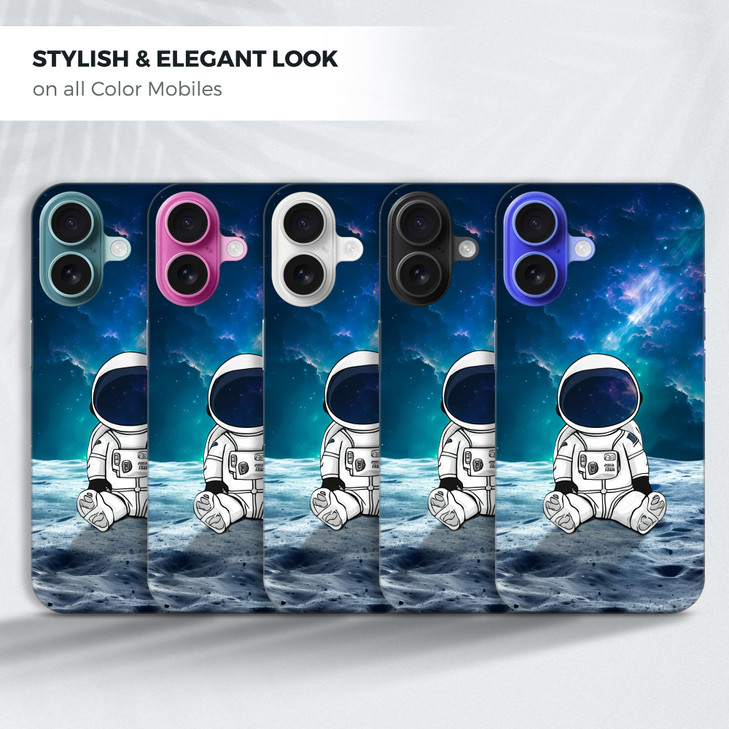 GlamCase for iPhone 16 iiPhone 16 Case Baby Astronaut in Space Design Printed Slim Sleek Cute Plastic Hard Snap on Prote