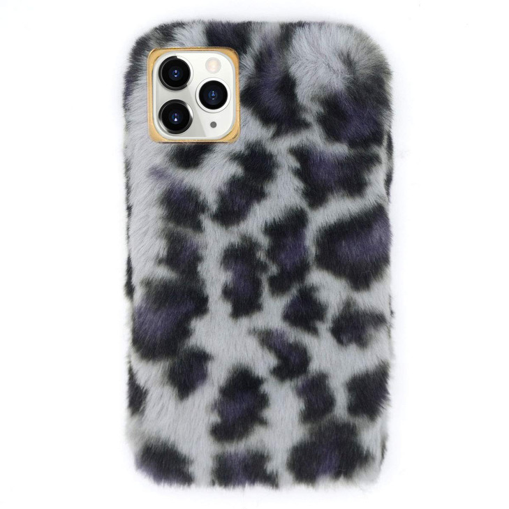 LUVI Compatible with iPhone 16 Pro Max Plush Case Cute Bling Diamond Leopard Furry Fuzzy Faux Fur Case Warm Soft Handmad