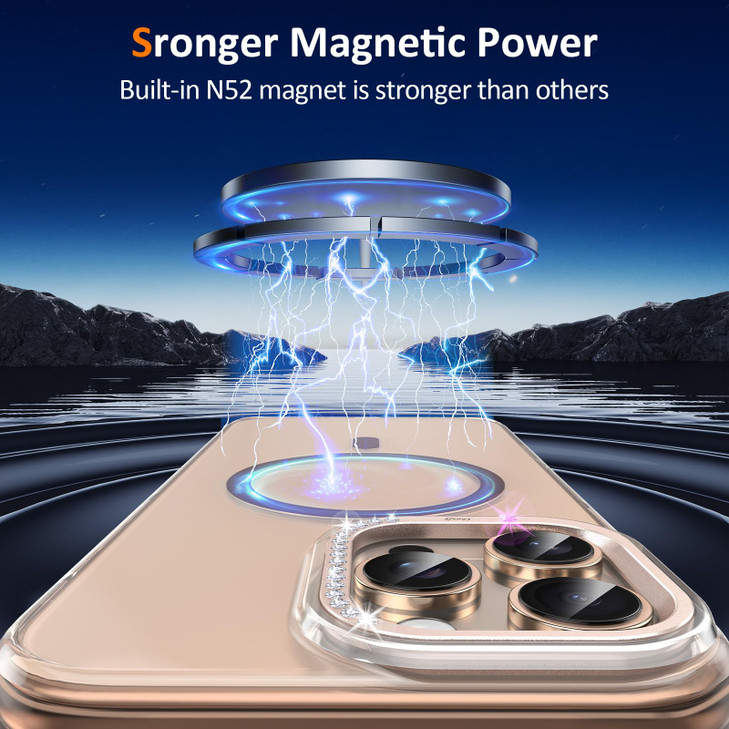 MATEPROX Magnetic Clear Compatible with iPhone 16 Pro 63 Case 2024 Diamonds Never Yellow Design Compatible with MagSafeM