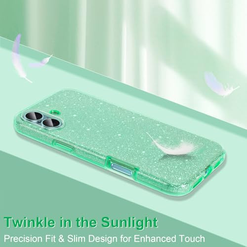 MATEPROX Compatible with iPhone 16 Plus Case2024 Glitter Bling 3Layer Shockproof AntiScratch Cover 67 for Girls WomenTre