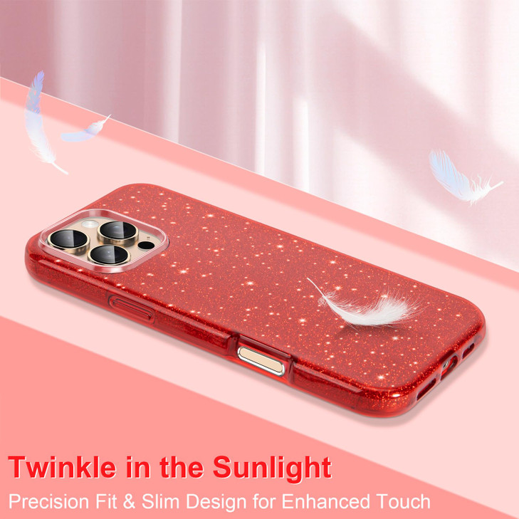 MATEPROX Compatible with iPhone 16 Pro Max Case Glitter Bling 3Layer Shockproof AntiScratch Cover 69 for Girls WomenTren