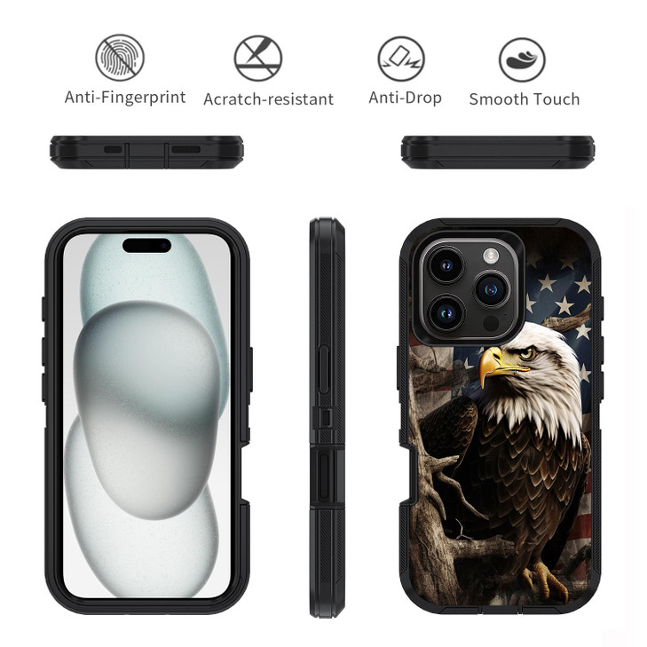 ZXHSBROK Designed for iPhone 16 Pro Case Military Grade Heavy Duty 3Layer Shockproof Drop Phone Protective Cover for iPh