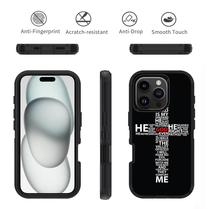 ZXHSBROK Designed for iPhone 16 Pro Max Case Military Grade Heavy Duty 3Layer Shockproof Drop Phone Protective Cover for