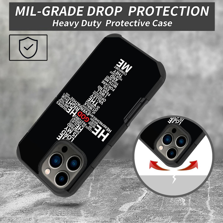 ZXHSBROK for iPhone 16 Pro Max Case Heavy Duty Dual Layer Hybrid Hard PC Soft Silicone Shockproof Drop Phone Protective