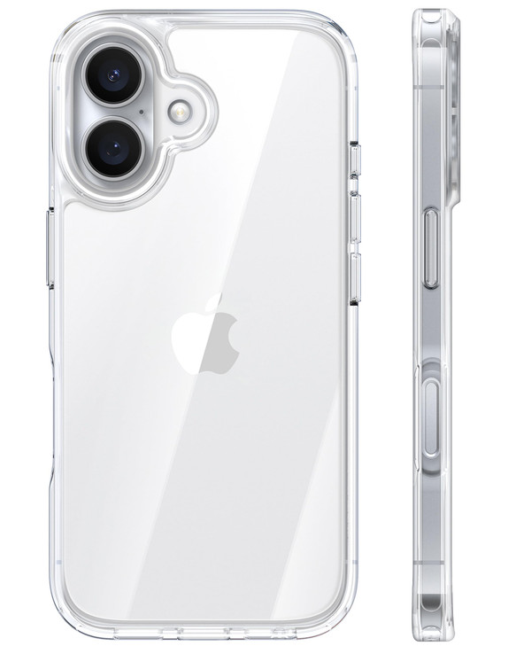 TORRAS Crystal Clear for iPhone 16 Case AntiYellowingMilitaryGrade Protection Slim Transparent AntiScratch Back Soft Bum
