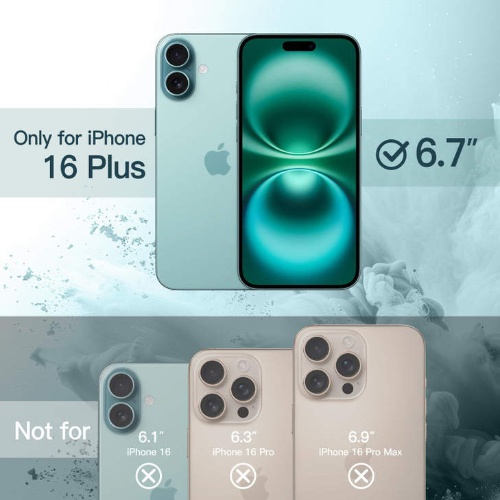 JETech Case for iPhone 16 Plus 67Inch Shockproof Phone Bumper Cover Solid Color Matte TPU Frame AntiScratch Clear Back T