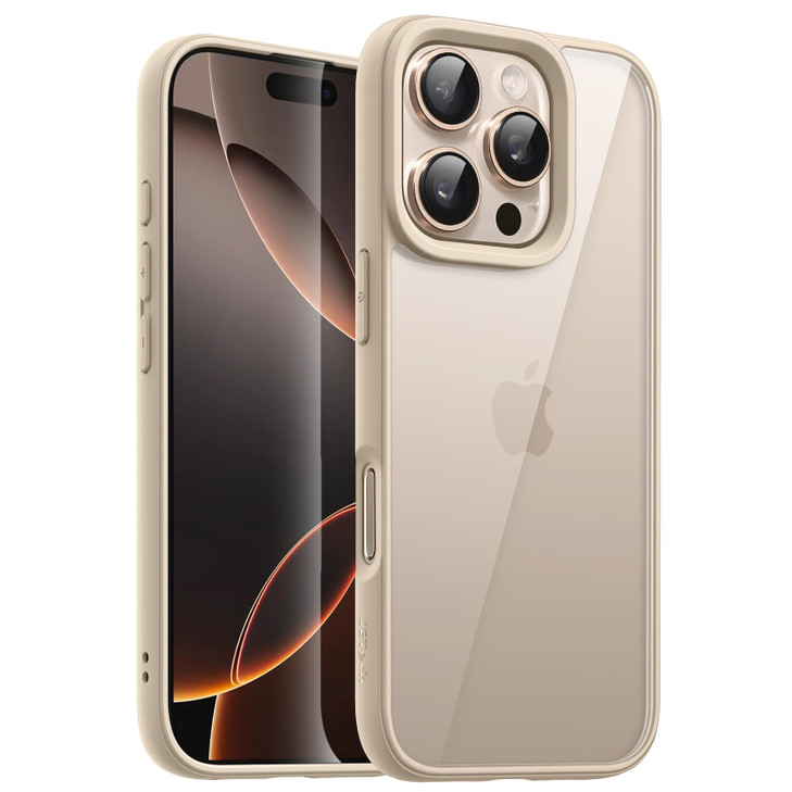 JETech Case for iPhone 16 Pro 63Inch Shockproof Phone Bumper Cover Solid Color Matte TPU Frame AntiScratch Clear Back De