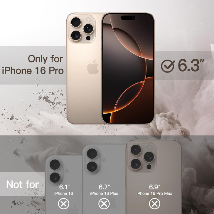 JETech Case for iPhone 16 Pro 63Inch Shockproof Phone Bumper Cover Solid Color Matte TPU Frame AntiScratch Clear Back De