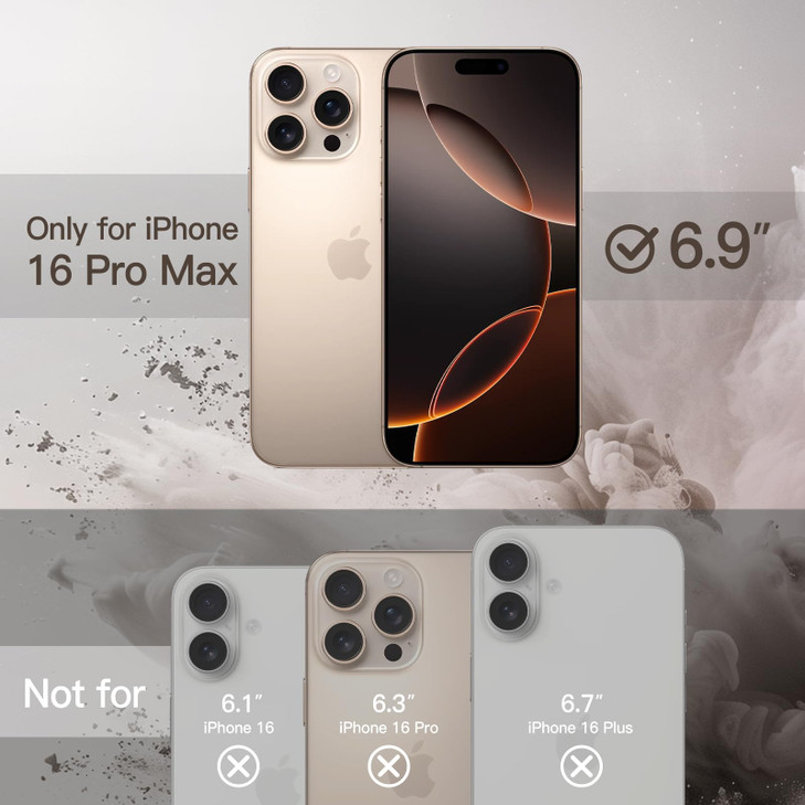 JETech Case for iPhone 16 Pro Max 69Inch Shockproof Phone Bumper Cover Solid Color Matte TPU Frame AntiScratch Clear Bac