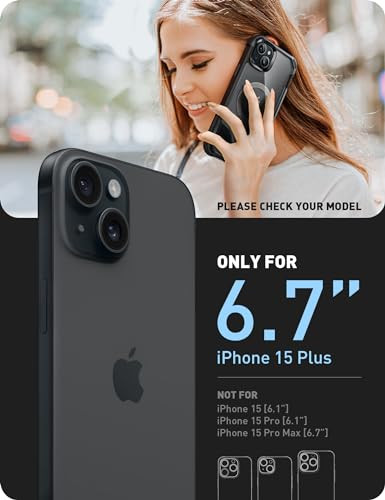 iBlason Ares Mag for iPhone 15 Plus Case with Builtin Screen Protector MagSafe Compatible FullBody Rugged AntiSlip Shock