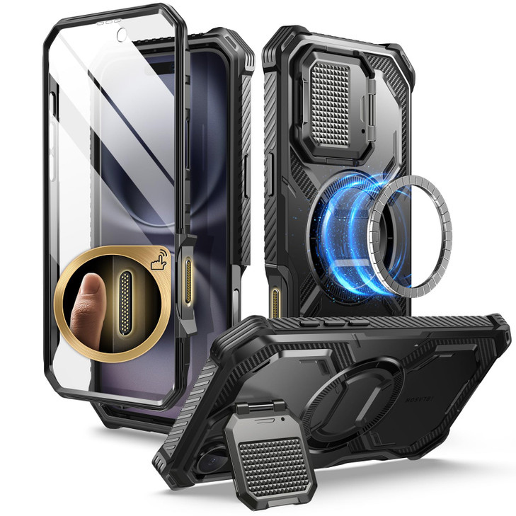 iBlason Armorbox for iPhone 16 Plus Case MagSafe Camera Control Capture Button Builtin Screen Protector Camera Cover Sta