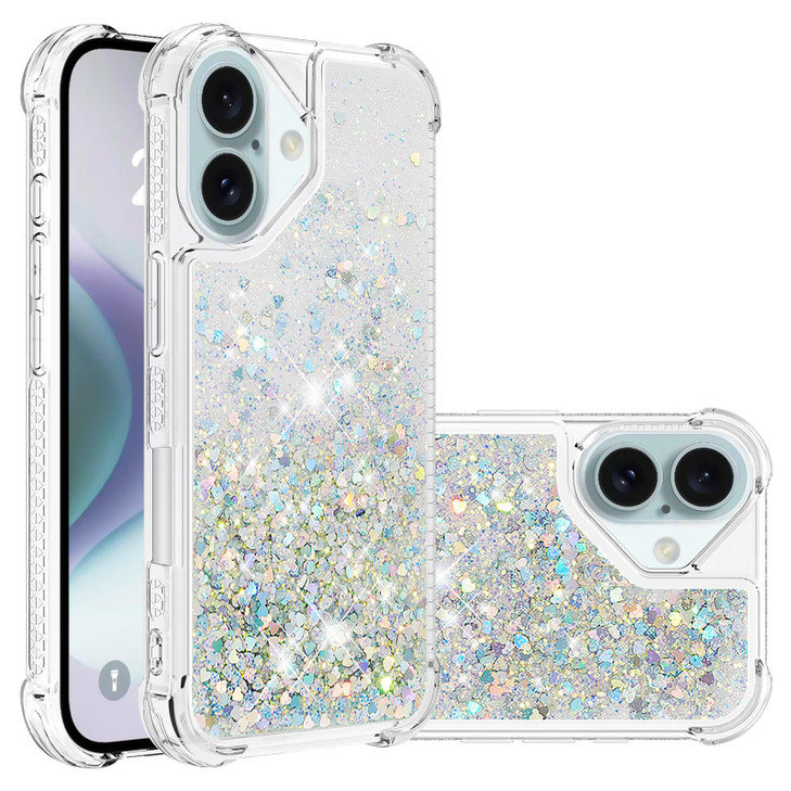 Eilkmcre for iPhone 16 5G Case 61Inch Glitter Cute Bling Sparkle Flowing Liquid Quicksand Clear Soft TPU Silicone Case f