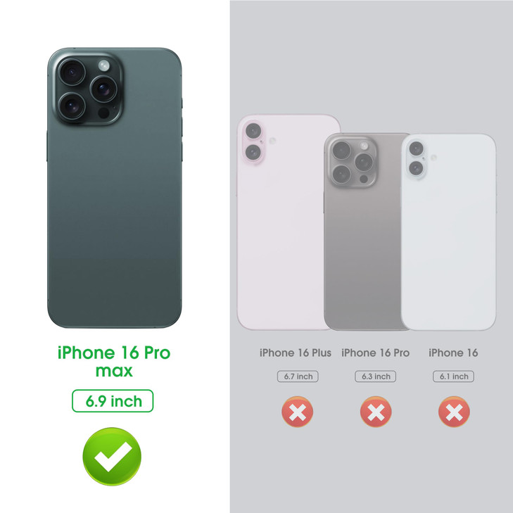 Arae Compatible with iPhone 16 Pro Max Case Wallet with Card Holder Wristlet Strap Wallet Flip Cover for iPhone 16 Pro M