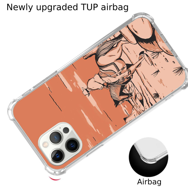 Rewput Vintage Cowboy Art Design Case for iPhone 16 Pro Trendy Abstract Wild West Landscape TPU Bumper Cover