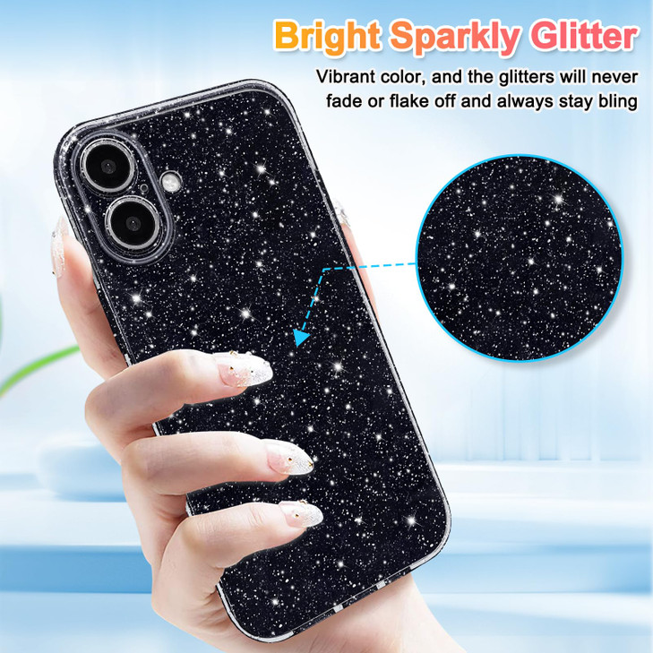 Hython Case for iPhone 16 Plus Case Glitter Cute Sparkly Shiny Bling Sparkle Phone Cases 67 Thin Slim Fit Soft TPU Bumpe