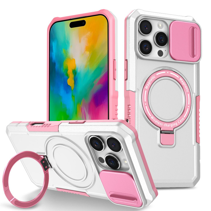 Kainevy Phone Case for iPhone 16 Pro Max Compatible with MagSafe with Magnetic Ring Stand Camera Cover Heavy Duty Rugged