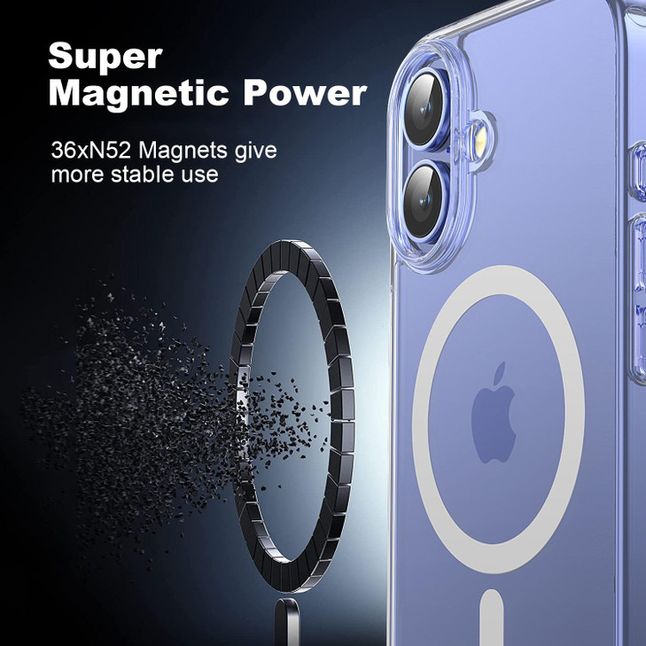 Gyizho AntiYellowing Strong Magnetic for iPhone 16 Case Compatible with MagSafe 12FT Military Grade Drop Shockproof Prot