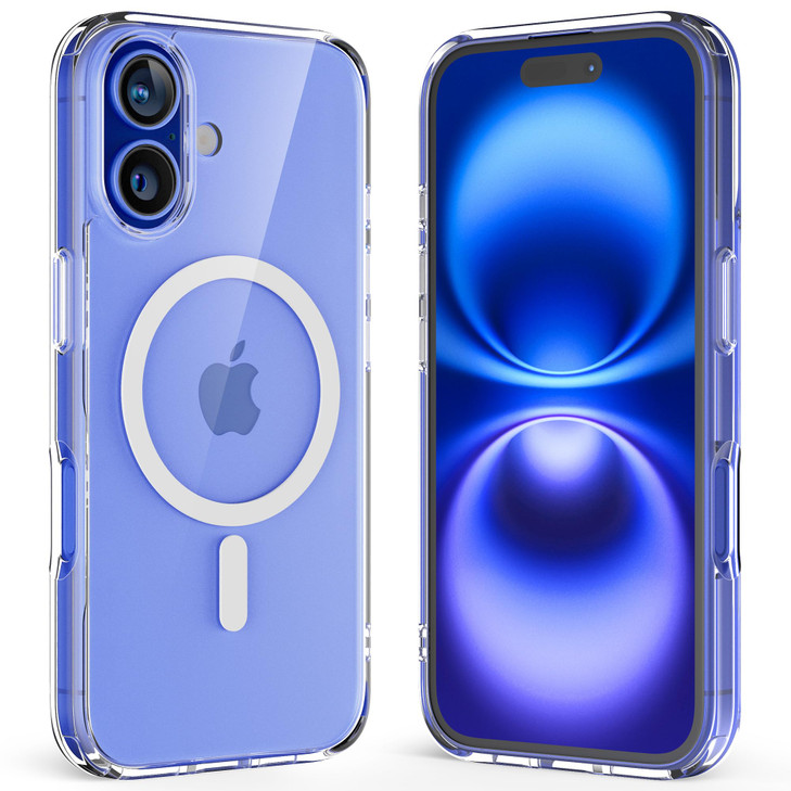 Upcommon Crystal Fit Magnetic Clear Case for iPhone 16 Compatible with MagSafe Anti Yellowing Slim Protective Cover for