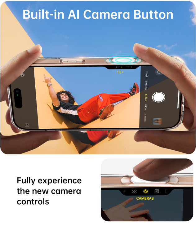 JUESHITUO for iPhone 16 Pro Max Case with Camera Control Button with 2X Screen Protector Compatible with MagSafe NotYell
