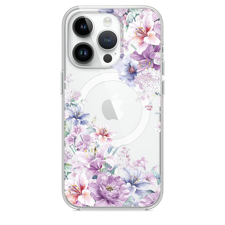 Akeivare for iPhone 16 Magsafe Case Slim Floral Shockproof Protective Hard PCTPU Cute Bumper Flower Cover Women Magnetic