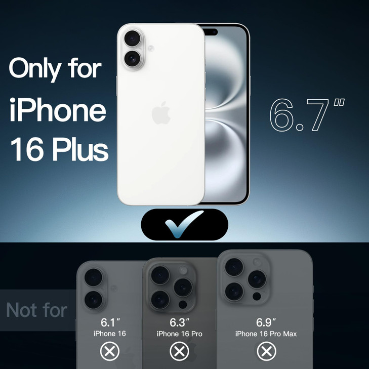 JETech Case for iPhone 16 Plus 67Inch NonYellowing Shockproof Phone Bumper Cover AntiScratch Clear Back Clear
