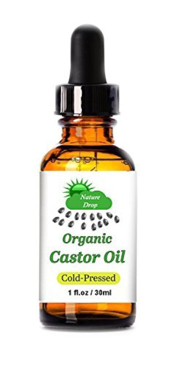 Nature Drop Organic Castor Oil,2 oz - 100% USDA Certified Pure Cold Pressed Hexane free - Best oil Growth For Eyelashes, Hair, Eyebrows, Face and Ski
