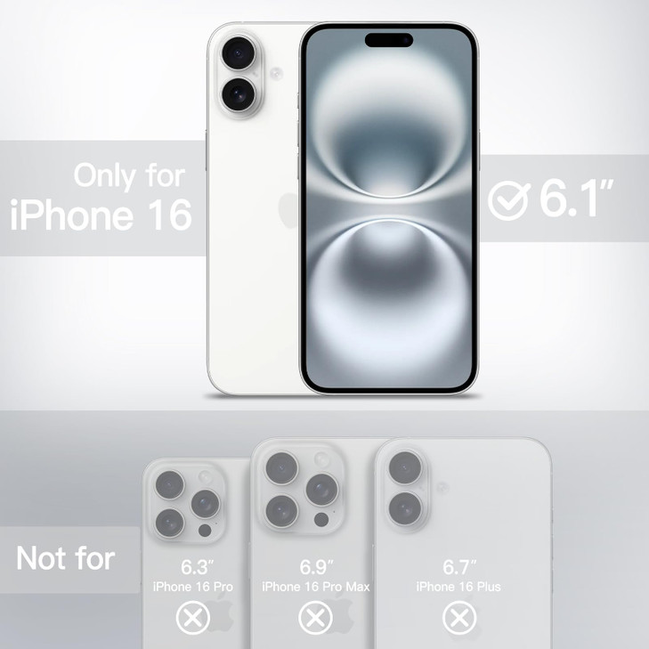 JETech Magnetic Case for iPhone 16 61Inch Compatible with MagSafe Translucent Matte Back Slim Shockproof Phone Cover Whi